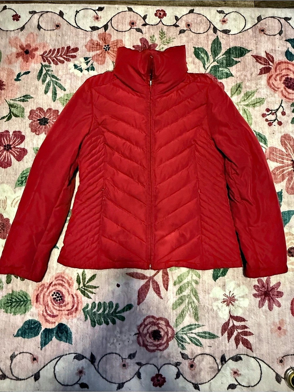 Kenneth Cole Reaction Red Quilted Puffer Jacket